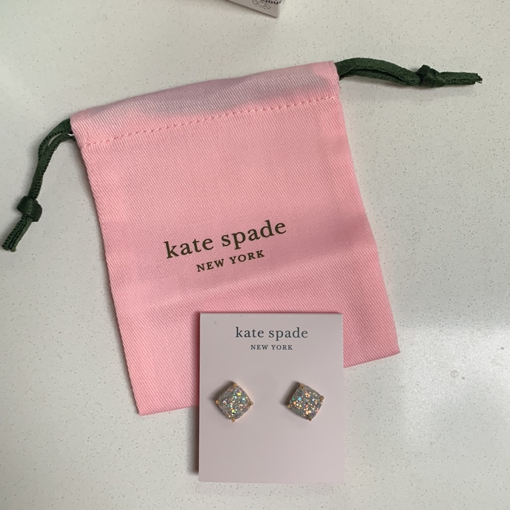 Kate spade square, opal glitter studs - Picture 3 of 5